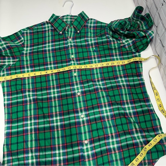 Ralph Lauren Green Plaid Men's Shirt classic fit performance flannel sz XL - Picture 6 of 9